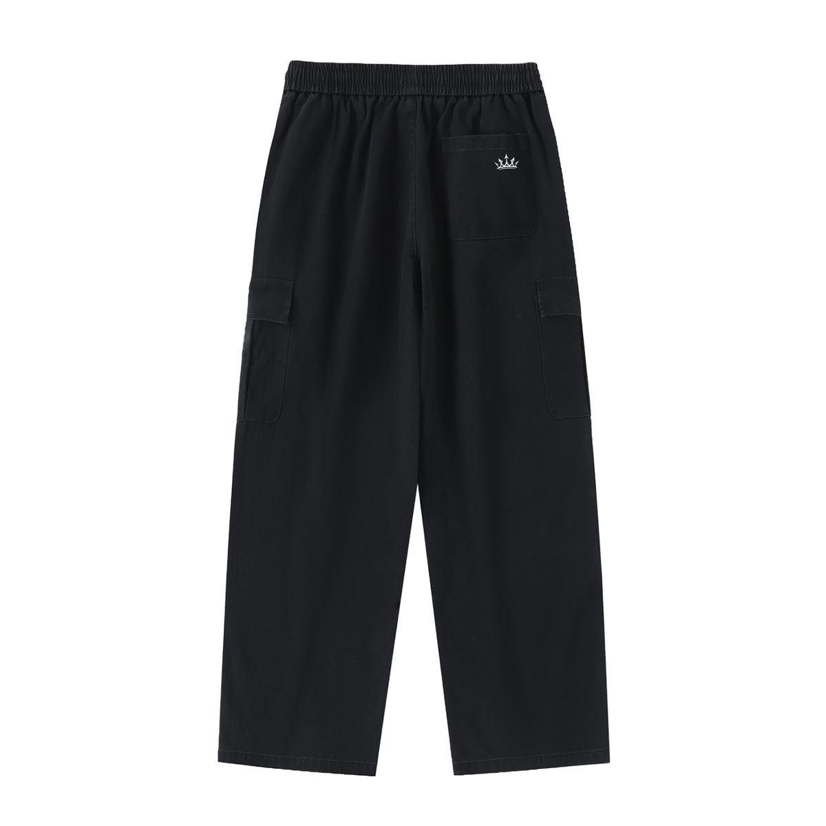 under red  Drawstring Waist Straight-Leg Cargo Pants