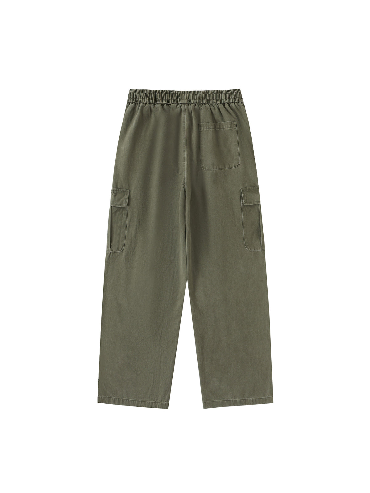 under red  Drawstring Waist Straight-Leg Cargo Pants