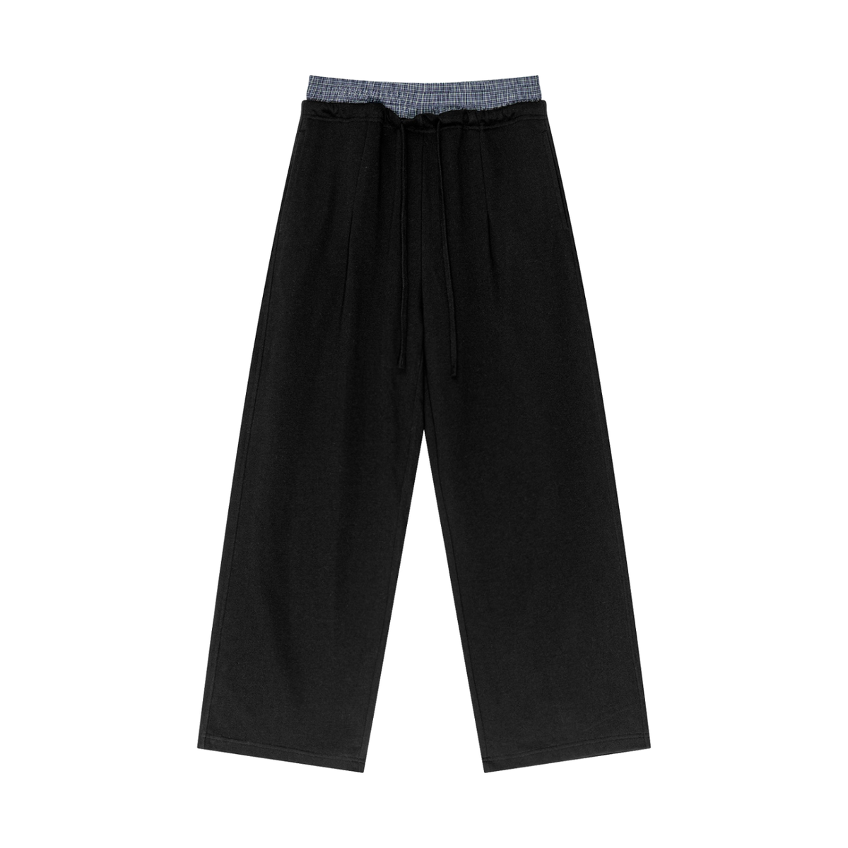 under red bck Plaid Contrast Waist Pants