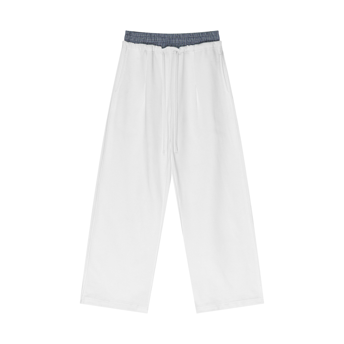 under red bck Plaid Contrast Waist Pants
