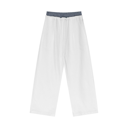 under red bck Plaid Contrast Waist Pants