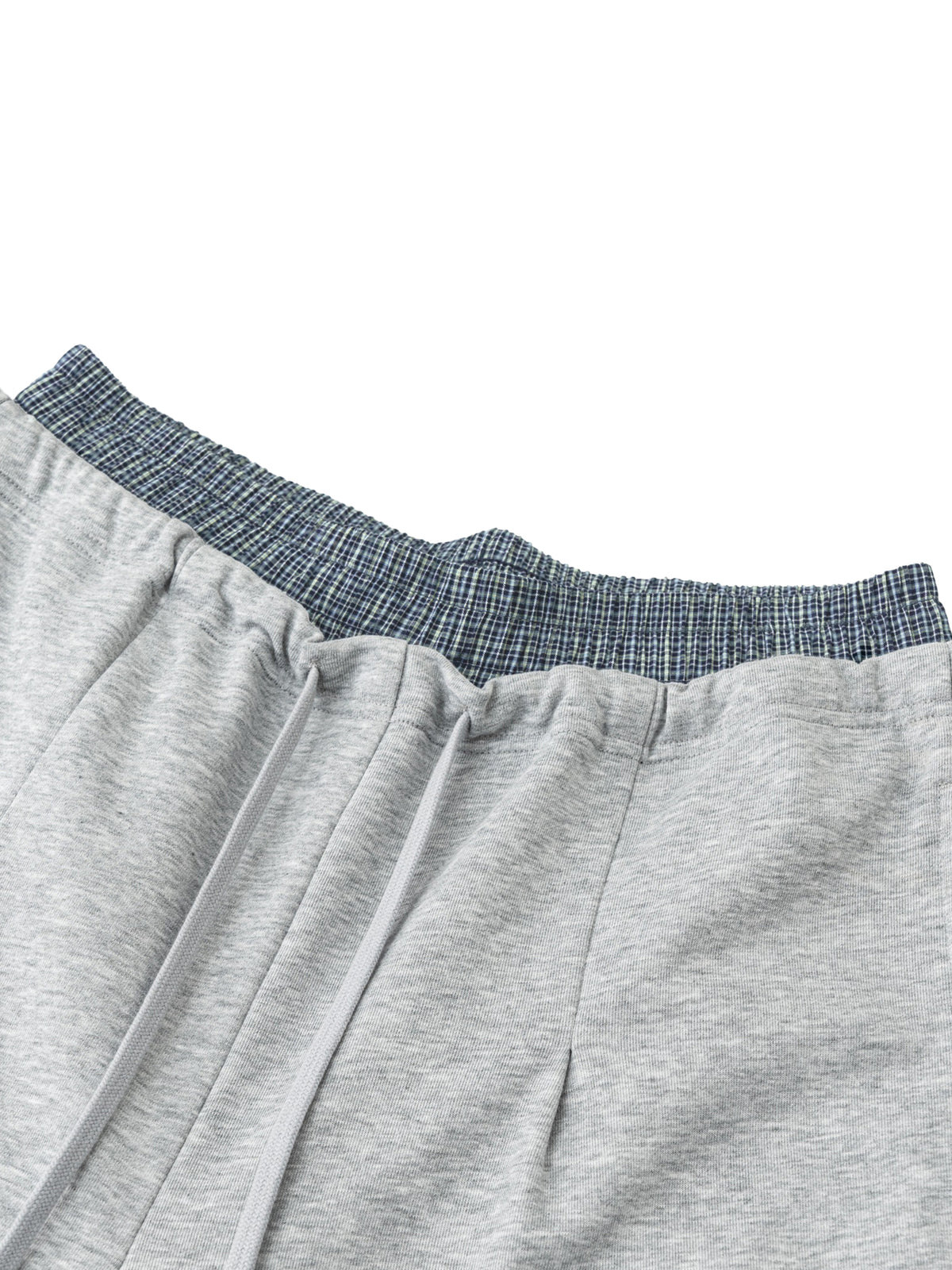 under red bck Plaid Contrast Waist Pants